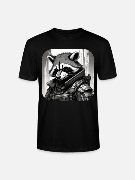 Lässiger Cyberspace Waschbär - Stanley/Stella Unisex Bio-T-Shirt CRAFTER - Schwarz