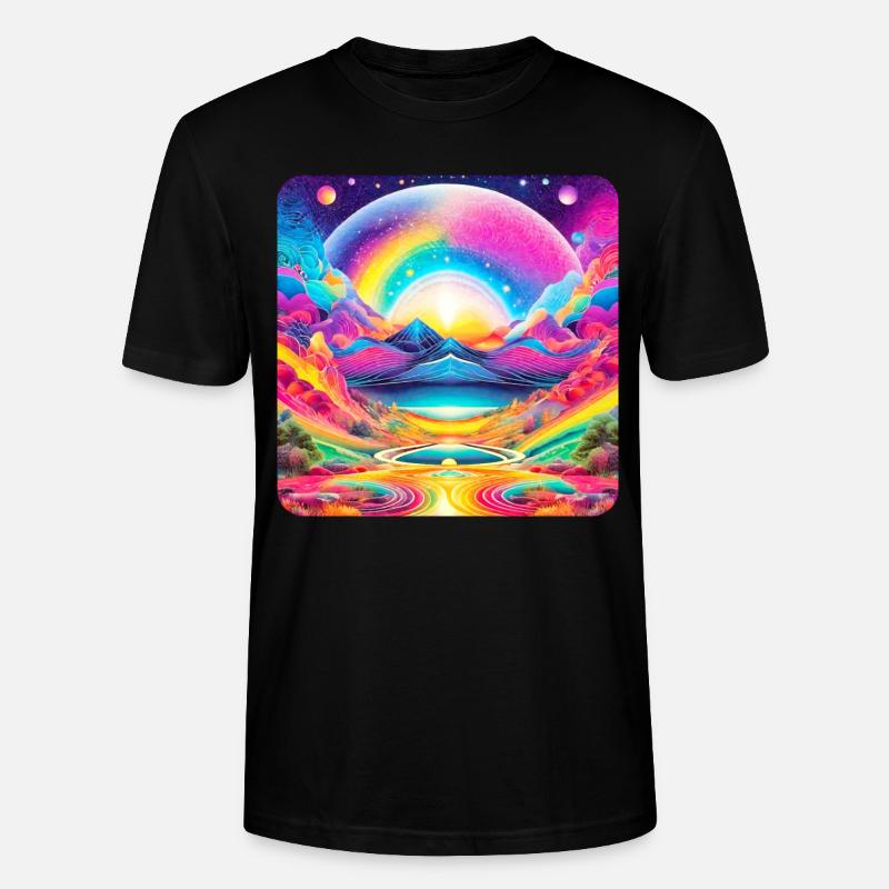 Psychedelic Motif III - Stanley/Stella CRAFTER Unisex Organic T-Shirt - black
