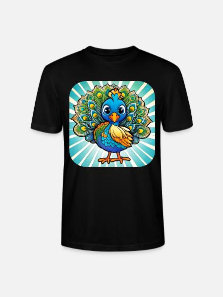 Cute Peacock I - Stanley/Stella CRAFTER Unisex Organic T-Shirt - black