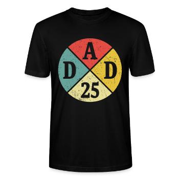 Vater Papa Dad 2025 Geschenk Neuer Vater 25 - Stanley/Stella Unisex Bio-T-Shirt CRAFTER - Schwarz - Vorne - Alina (178cm) & Michal (187cm)
