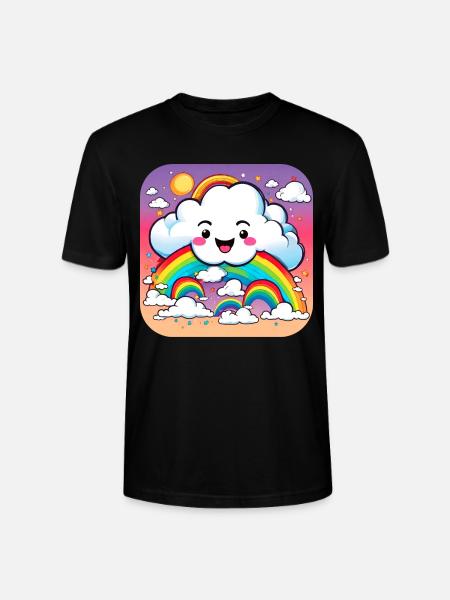 Cute cloud with rainbow - Stanley/Stella CRAFTER Unisex Organic T-Shirt - black