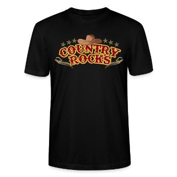 Country Rocks - Stanley/Stella Unisex Bio-T-Shirt CRAFTER - Schwarz - Vorne - Alina (178cm) & Michal (187cm)