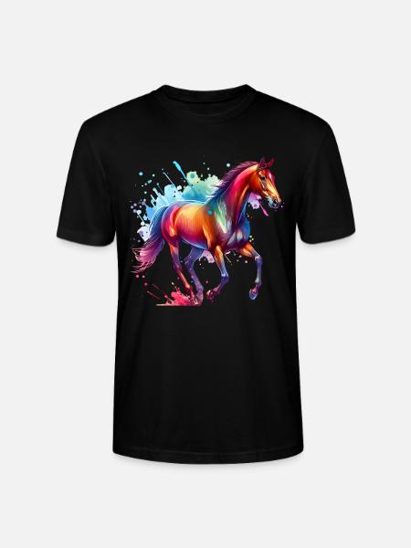 Trotter Gift Horse - Stanley/Stella CRAFTER Unisex Organic T-Shirt - black