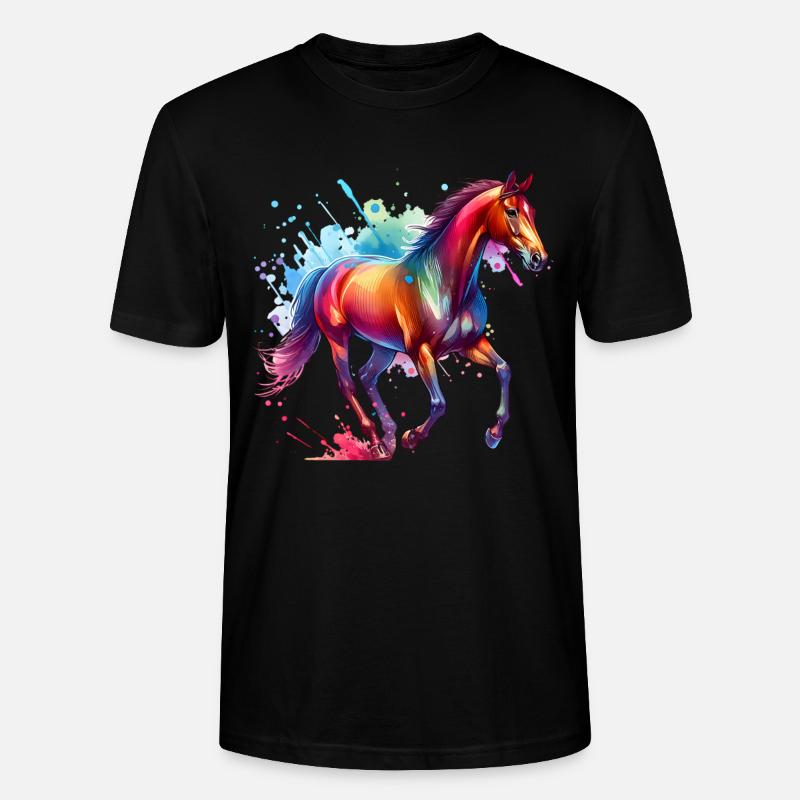 Traber Geschenk Pferd - Stanley/Stella Unisex Bio-T-Shirt CRAFTER - Schwarz