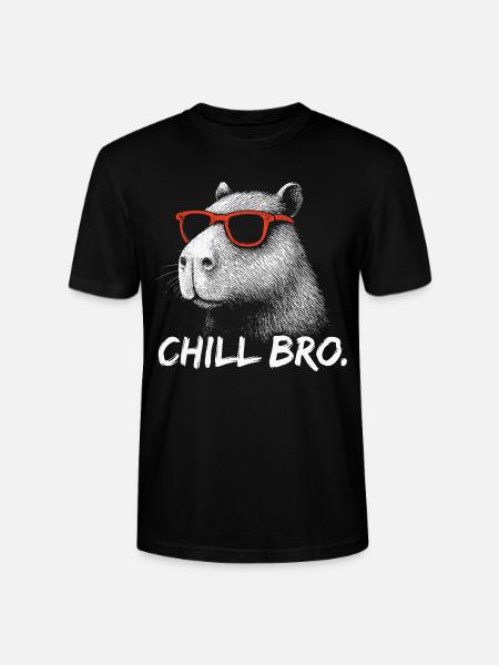 CHILL BRO – Sjov Capybara med solbriller - Stanley Stella CRAFTER unisex økologisk-T-shirt - sort