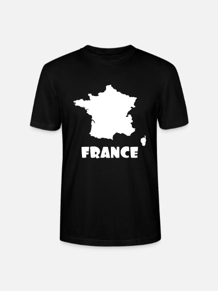 France Karte cooles Geschenk - Stanley/Stella Unisex Bio-T-Shirt CRAFTER - Schwarz