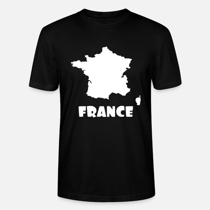 France Karte cooles Geschenk - Stanley/Stella Unisex Bio-T-Shirt CRAFTER - Schwarz