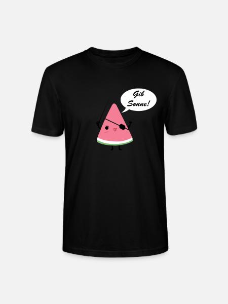 Melone Pirat Sonne - Stanley/Stella Unisex Bio-T-Shirt CRAFTER - Schwarz