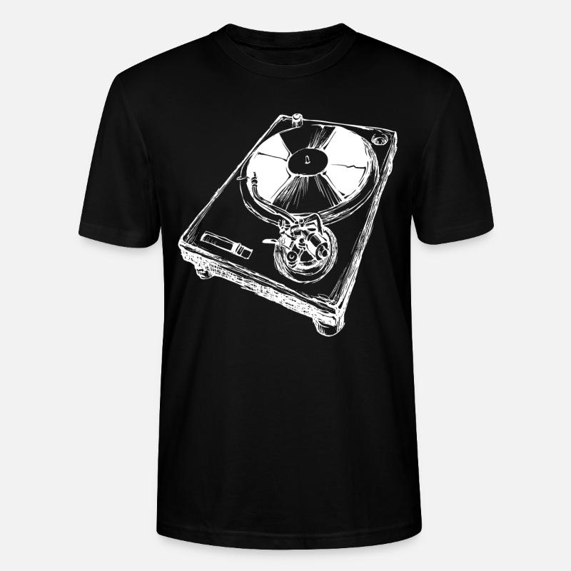 Platine DJ rétro - T-shirt bio CRAFTER Stanley Stella Unisexe - noir