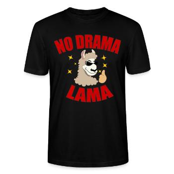 No Drama Lama! - Stanley/Stella CRAFTER Unisex Organic T-Shirt - black - Front - Alina (178cm) & Michal (187cm)