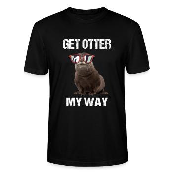 Otter Fischotter Seeotter Geschenkidee Tiere - Stanley/Stella Unisex Bio-T-Shirt CRAFTER - Schwarz - Vorne - Alina (178cm) & Michal (187cm)