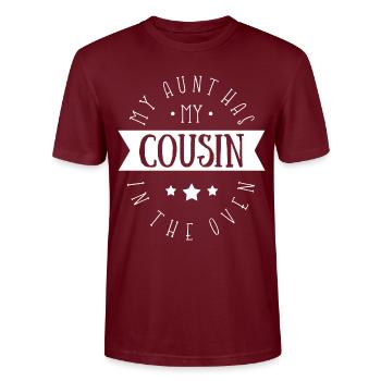 Cousin - Stanley/Stella Unisex Bio-T-Shirt CRAFTER - Burgunderrot - Vorne - Alina (178cm) & Michal (187cm)