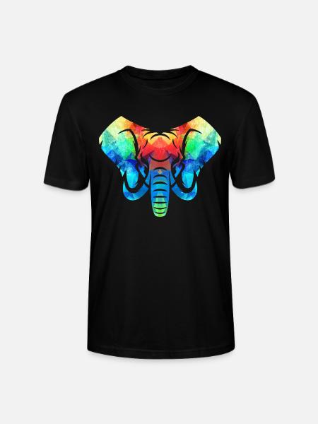 Bunter Elefant - Stanley/Stella Unisex Bio-T-Shirt CRAFTER - Schwarz