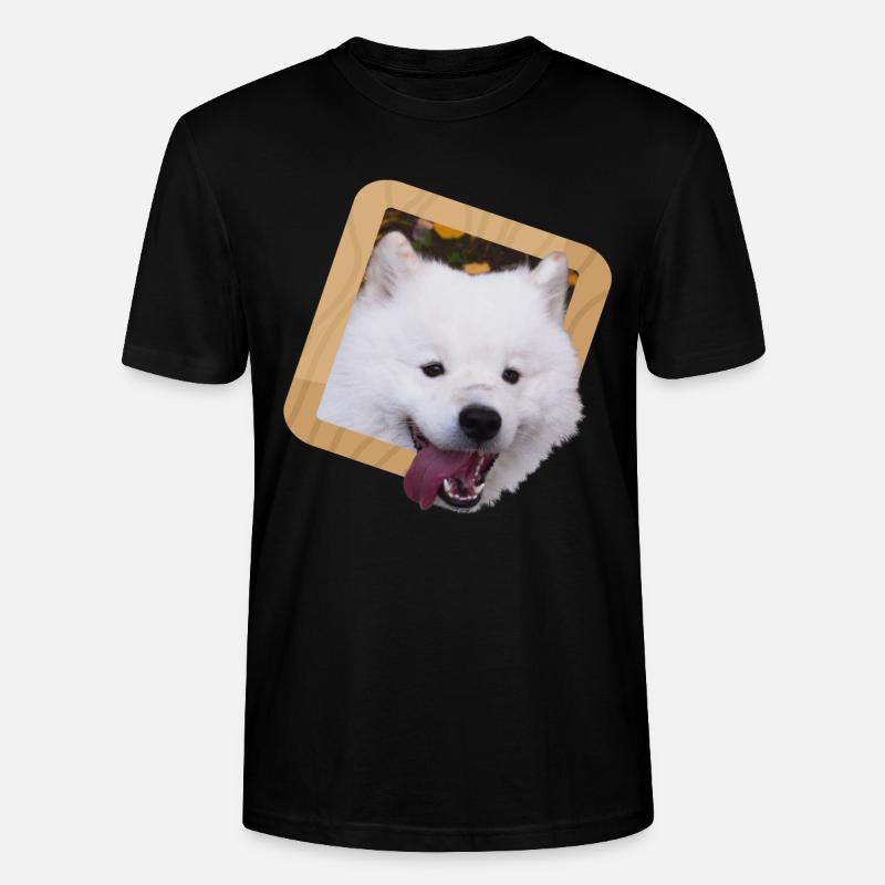 Chiot Samoyède dans un cadre - T-shirt bio CRAFTER Stanley Stella Unisexe - noir