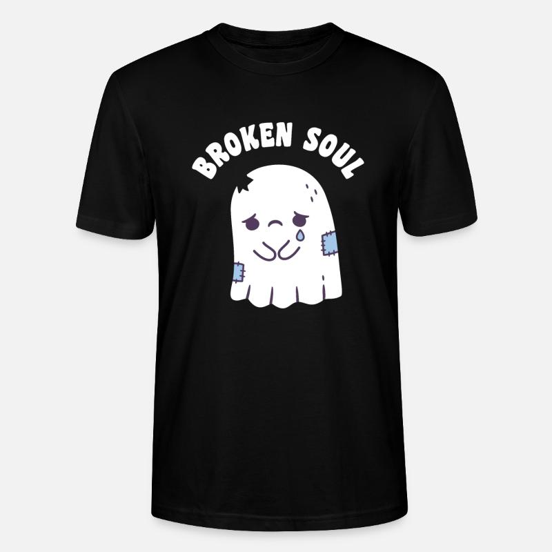 Sad Ghost Broken Soul - Stanley/Stella CRAFTER Unisex Organic T-Shirt - black