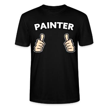 Maler Beruf Geschenkidee - Stanley/Stella Unisex Bio-T-Shirt CRAFTER - Schwarz - Vorne - Alina (178cm) & Michal (187cm)