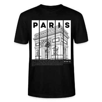 Log arc triomphe paris - T-shirt bio CRAFTER Stanley Stella Unisexe - noir - Devant - Alina (178cm) & Michal (187cm)