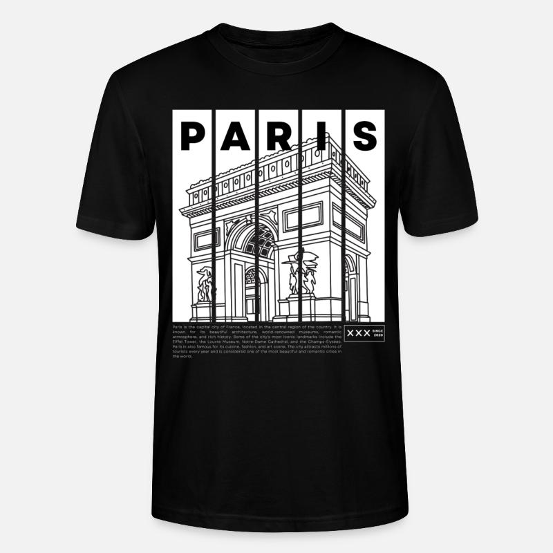 Log arc triomphe paris - Stanley/Stella CRAFTER Unisex Organic T-Shirt - black