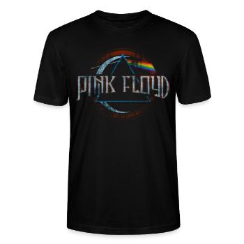 Pink Floyd Prism Logo - Stanley/Stella CRAFTER Unisex Organic T-Shirt - black - Front - Alina (178cm) & Michal (187cm)