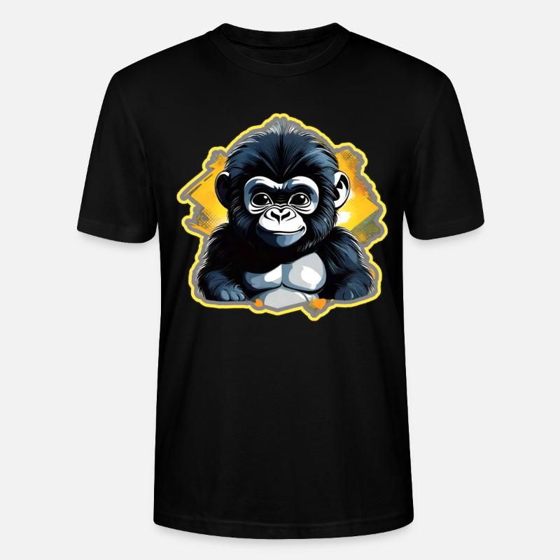 Mignon bébé gorille - T-shirt bio CRAFTER Stanley Stella Unisexe - noir