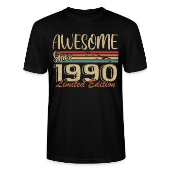 Legenden werden 1990 geboren Jahrgang 1990 - Stanley/Stella Unisex Bio-T-Shirt CRAFTER - Schwarz - Vorne - Alina (178cm) & Michal (187cm)