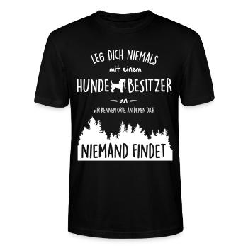 Hundebesitzer - Stanley/Stella Unisex Bio-T-Shirt CRAFTER - Schwarz - Vorne - Alina (178cm) & Michal (187cm)