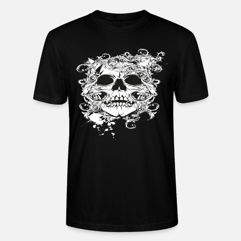 skull whait - T-shirt bio CRAFTER Stanley Stella Unisexe - noir