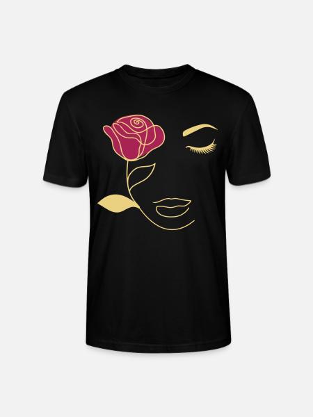 Beauty Rose Gesicht - Stanley/Stella Unisex Bio-T-Shirt CRAFTER - Schwarz