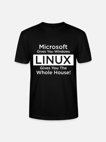 Linux geeft je het hele huis - Stanley/Stella Uniseks bio-T-shirt CRAFTER - zwart