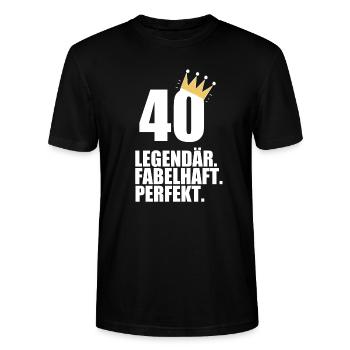 40. Geburtstag Geschenk - Stanley/Stella Unisex Bio-T-Shirt CRAFTER - Schwarz - Vorne - Alina (178cm) & Michal (187cm)
