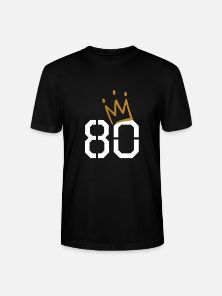 80th birthday - Stanley/Stella CRAFTER Unisex Organic T-Shirt - black