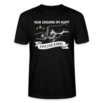 Opa und Enkel - Nur Unsinn im Kopf - Stanley/Stella Unisex Bio-T-Shirt CRAFTER - Schwarz - Vorne - Alina (178cm) & Michal (187cm)