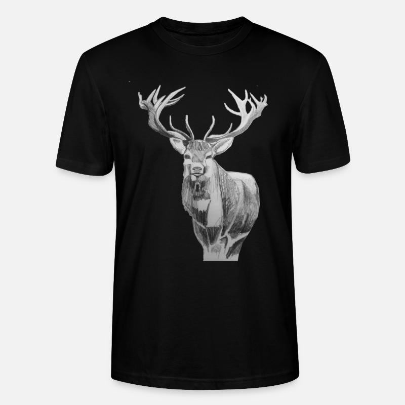 Hirsch, Tracht, Jagd - Stanley/Stella Unisex Bio-T-Shirt CRAFTER - Schwarz