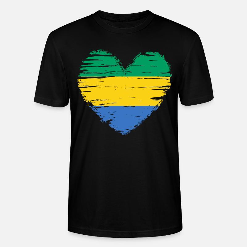 Drapeau drapeau drapeau gabonais - T-shirt bio CRAFTER Stanley Stella Unisexe - noir