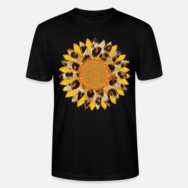 Sonnenblume Leopard Sublimation Design - Stanley/Stella Unisex Bio-T-Shirt CRAFTER - Schwarz