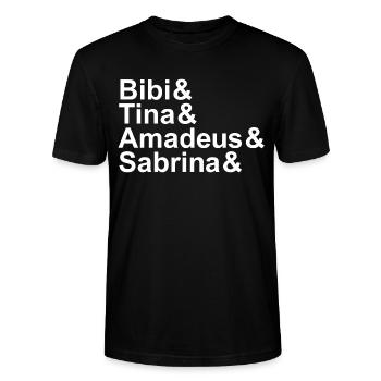 Bibi&Tina&Amadeus&Sabrina&DEIN NAME weiß - Stanley/Stella Unisex Bio-T-Shirt CRAFTER - Schwarz - Vorne - Alina (178cm) & Michal (187cm)
