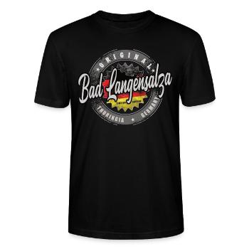 Allemagne d’origine Thuringe Bad Langensalza - T-shirt bio CRAFTER Stanley Stella Unisexe - noir - Devant - Alina (178cm) & Michal (187cm)