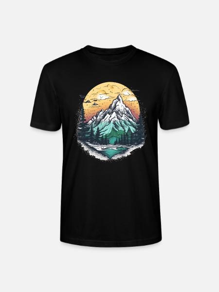 Mountains Nature Outdoor - Stanley/Stella CRAFTER Unisex Organic T-Shirt - black
