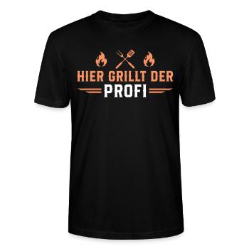 Hier grillt der Profi - Stanley/Stella Unisex Bio-T-Shirt CRAFTER - Schwarz - Vorne - Alina (178cm) & Michal (187cm)