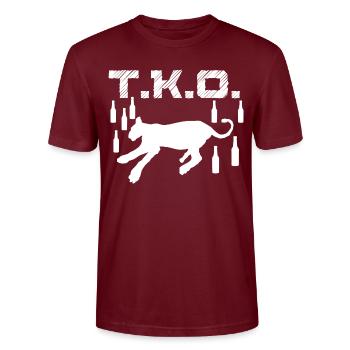 TKO Drunk Predator Évanoui Blackout Coma Blanc - T-shirt bio CRAFTER Stanley Stella Unisexe - bordeaux - Devant - Alina (178cm) & Michal (187cm)