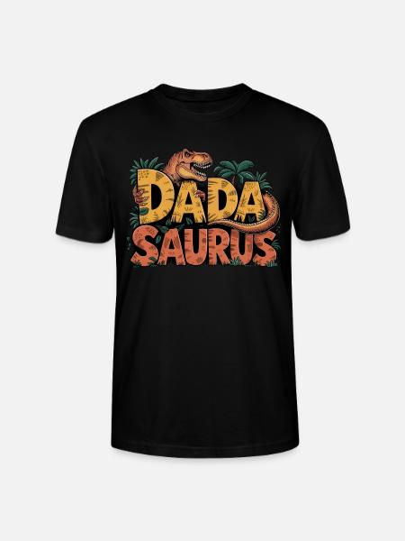 Dinosaur Dad Saurus Gift Dad - Stanley/Stella CRAFTER Unisex Organic T-Shirt - black