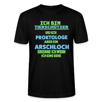 Tierschützer - Stanley/Stella Unisex Bio-T-Shirt CRAFTER - Schwarz - Vorne - Alina (178cm) & Michal (187cm)