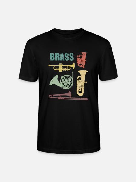 Brass Brass Trumpet Tuba Trombone - Stanley/Stella CRAFTER Unisex Organic T-Shirt - black