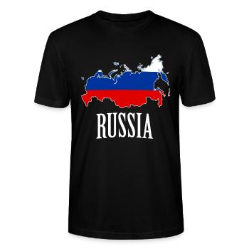 Russie - T-shirt bio CRAFTER Stanley Stella Unisexe - noir - Devant - Alina (178cm) & Michal (187cm)