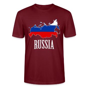 Russie - T-shirt bio CRAFTER Stanley Stella Unisexe - bordeaux - Devant - Alina (178cm) & Michal (187cm)
