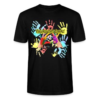 Vielfalt statt Einfalt - Stanley/Stella Unisex Bio-T-Shirt CRAFTER - Schwarz - Vorne - Alina (178cm) & Michal (187cm)