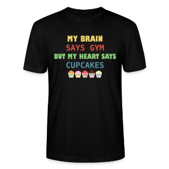 Cupcakes Muffin Muffins Lecker Süßigkeiten Essen - Stanley/Stella Unisex Bio-T-Shirt CRAFTER - Schwarz - Vorne - Alina (178cm) & Michal (187cm)