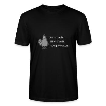 Sei wie Taube - Stanley/Stella Unisex Bio-T-Shirt CRAFTER - Schwarz - Vorne - Alina (178cm) & Michal (187cm)