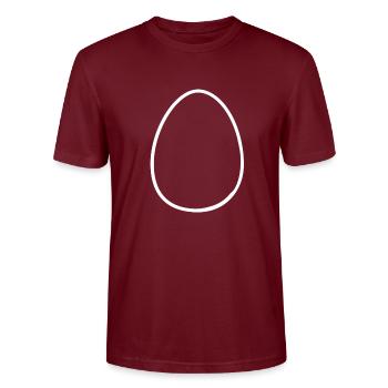 Egg outline - Stanley/Stella CRAFTER Unisex Organic T-Shirt - burgundy - Front - Alina (178cm) & Michal (187cm)