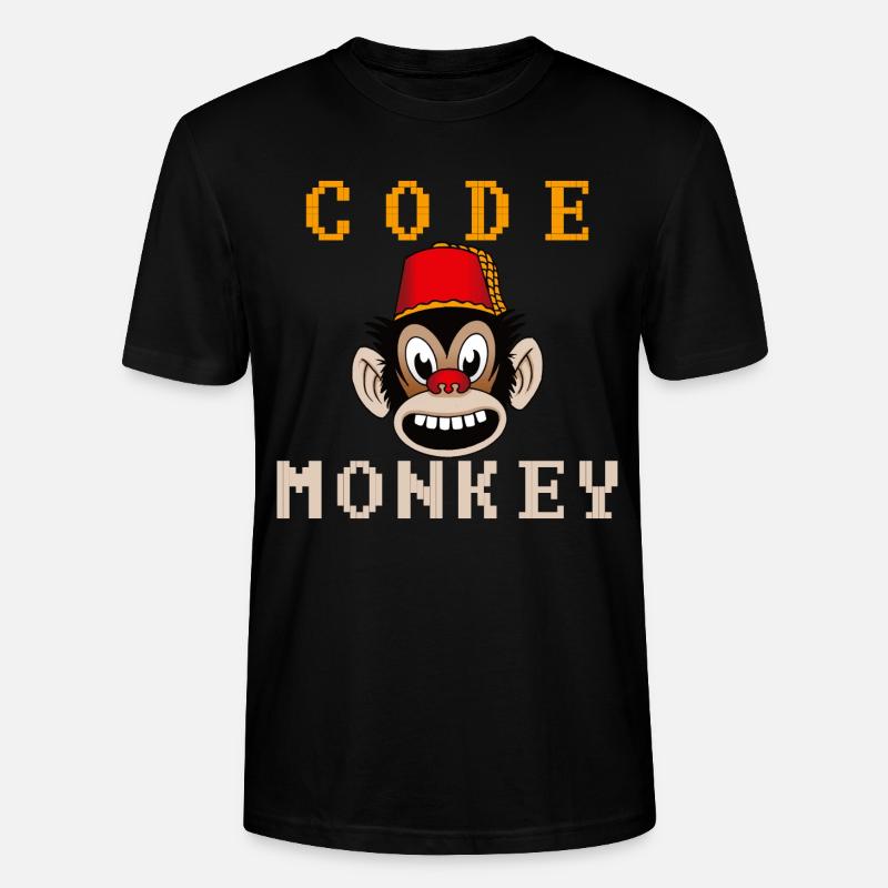 Code monkey - Stanley/Stella CRAFTER Unisex Organic T-Shirt - black